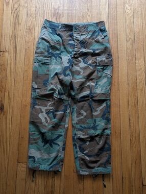 US Military Pants Mens Medium Short Woodland Camo BDU Hot Weather Trousers